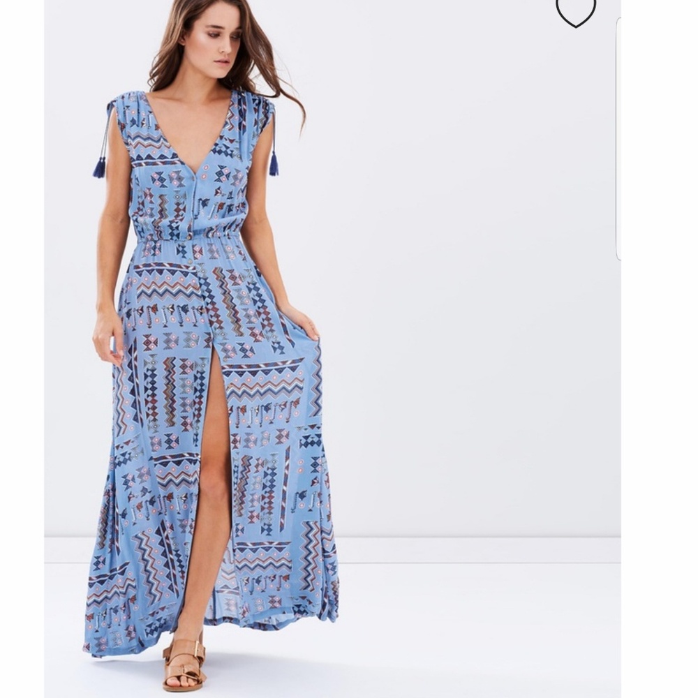 🌵TIGERLILY CAMPECHE MAXI BOHO DRESS TRIBAL PRINT - Picture 1 of 8